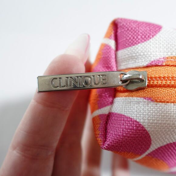 Marimekko x Clinique Set Cosmetic Bags Floral‎ Zip Top Pouches Green Pink Orange - Picture 8 of 11
